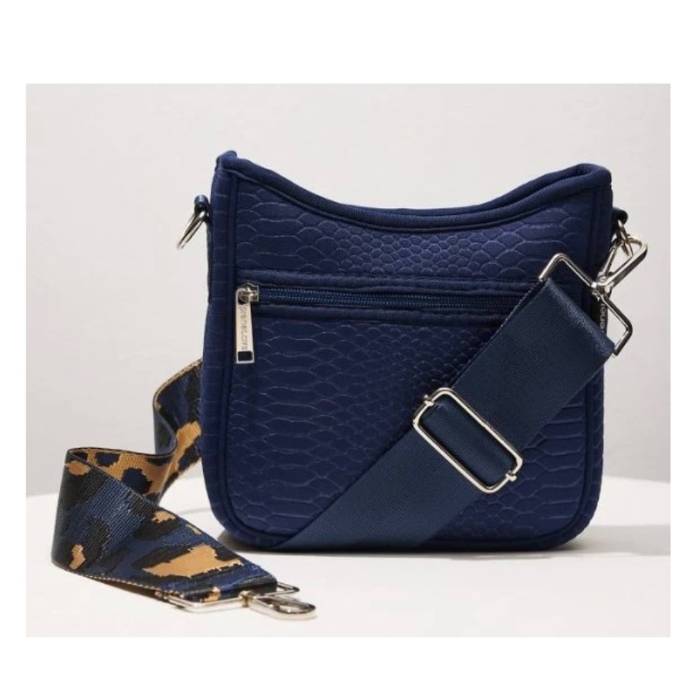 preneLOVE Navy Croc Crossbody Bag